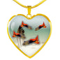 Lovely Common Molly Fish Heart Pendant Luxury Necklace