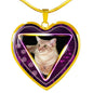 Javanese Cat Print Heart Charm Necklaces