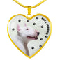 Bull Terrier Print Heart Pendant Luxury Necklace