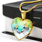 Cockatiel Parrot Art Print Heart Charm Necklace