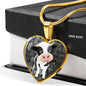 Cow Print Heart Pendant Luxury Necklace