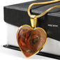 Tibetan Mastiff Print Heart Pendant Luxury Necklace