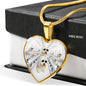 Amazing Old English Sheepdog Print Heart Pendant Luxury Necklace