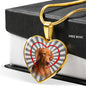 Lovely Vizsla Dog Print Heart Charm Necklace
