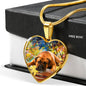 Bullmastiff Print Heart Pendant Luxury Necklace