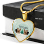 Yorkshire Terrier (Yorkie) Texas Print Heart Charm Luxury Necklace