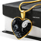 Amazing Snake Print Heart Pendant Luxury Necklace