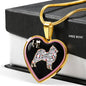Pomeranian Dog Love Print Heart Charm Necklaces