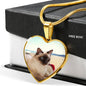 Balinese Cat Print Heart Pendant Luxury Necklace