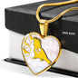 Cockatoo Parrot Art Print Heart Charm Necklaces