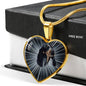 Bluetick Coonhound Dog Print Heart Pendant Luxury Necklace