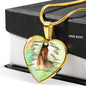 Thoroughbred Horse Art Print Heart Charm Necklaces