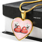 West Highland White Terrier (Westie) Print Heart Charm Luxury Necklace