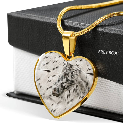 Appaloosa Horse Print Heart Pendant Luxury Necklace