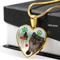 Selkirk Rex Print Heart Pendant Luxury Necklace