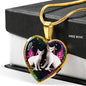 Devon Rex Cat Print Heart Charm Necklaces