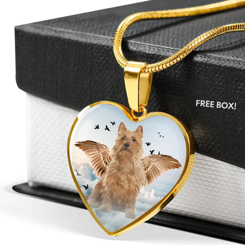 Australian Terrier Print Heart Pendant Luxury Necklace
