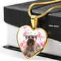 Cesky Terrier Print Heart Pendant Luxury Necklace