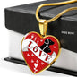 Cute Pets Print Heart Pendant Luxury Necklace