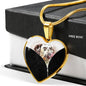 Dalmatian Dog Art Print Heart Charm Necklaces