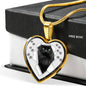 Nebelung Cat Print Heart Charm Necklaces