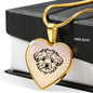 Maltese Dog Vector Art Print Heart Charm Necklaces