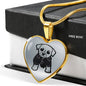 Cute Dog Art Print Heart Pendant Luxury Necklace