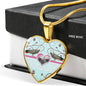 Cute African Grey Parrot Print Heart Pendant Luxury Necklace