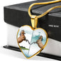 Lusitano Horse Print Heart Pendant Luxury Necklace
