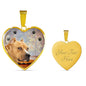 Staffordshire Bull Terrier Print Heart Pendant Luxury Necklace