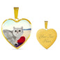 Exotic Shorthair Cat Print Heart Pendant Luxury Necklace