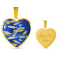 Zebrafish Fish Print Heart Pendant Luxury Necklace
