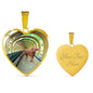 Rhodesian Ridgeback Dog Print Heart Pendant Luxury Necklace