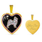 Pomeranian Dog Love Print Heart Charm Necklaces