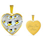 American Goldfinch Bird Print Heart Charm Necklaces