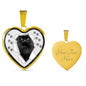 Nebelung Cat Print Heart Charm Necklaces