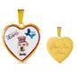 Labrador Retriever Texas Print Heart Pendant Luxury Necklace