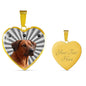 Rhodesian Ridgeback Print Heart Pendant Luxury Necklace