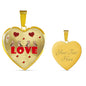 Yorkie Love Print Heart Pendant Luxury Necklace