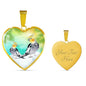 Cockatiel Parrot Art Print Heart Charm Necklace