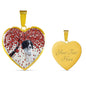 English Springer Spaniel Print Heart Pendant Luxury Necklace