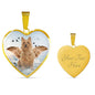 Australian Terrier Print Heart Pendant Luxury Necklace