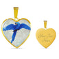Hyacinth Macaw Parrot Art Print Heart Charm Necklaces
