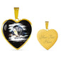 Tibetan Mastiff Dog Art Print Heart Charm Necklaces