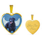 Amazing Curly Coated Retriever Print Heart Pendant Luxury Necklace
