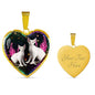 Devon Rex Cat Print Heart Charm Necklaces