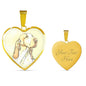 Bracco Italiano Dog Print Heart Pendant Luxury Necklace