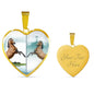 Lusitano Horse Print Heart Pendant Luxury Necklace