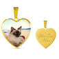 Balinese Cat Print Heart Pendant Luxury Necklace