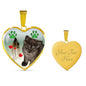 Selkirk Rex Print Heart Pendant Luxury Necklace